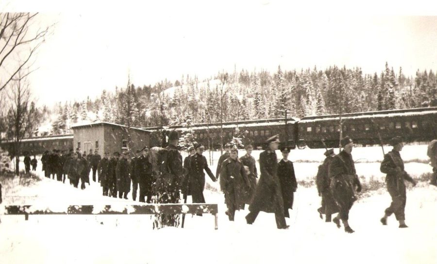 German Combatant Officers arrive at Neys (Camp 100)