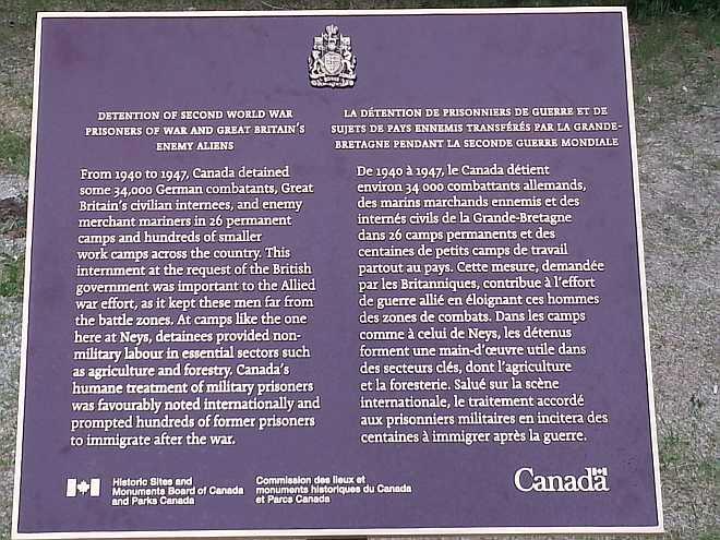 Acknowledgement plaque at Neys Provincial Park